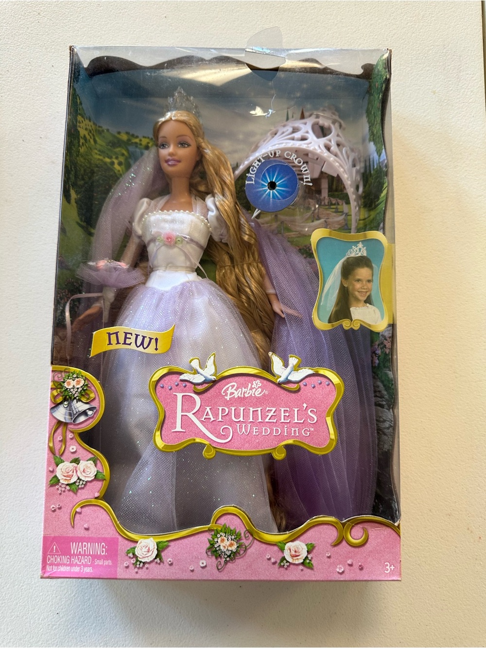 Vintage 2005 Barbie Rapunzel's Wedding Doll #J1014 - NRFB New CROWN LIGHTS WORK!